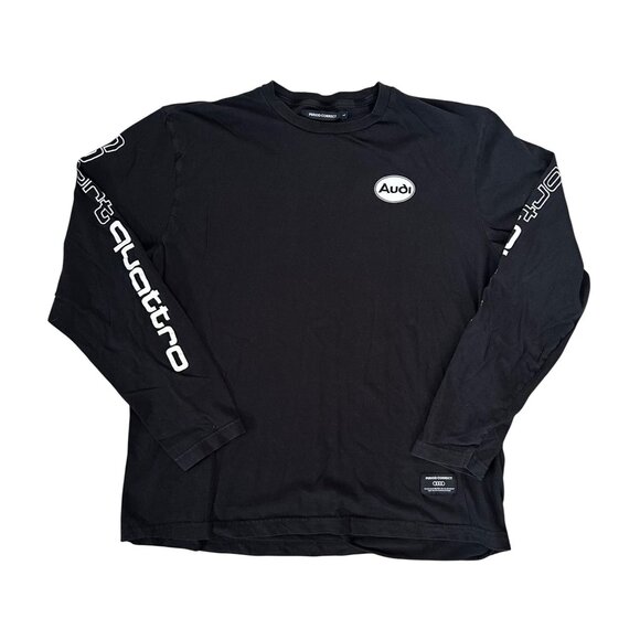 Period Correct Men's Sz Large LAudi Sport Quattro Black Long Sleeve - Picture 3 of 11